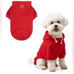 Red Quilted Dog Hoodie